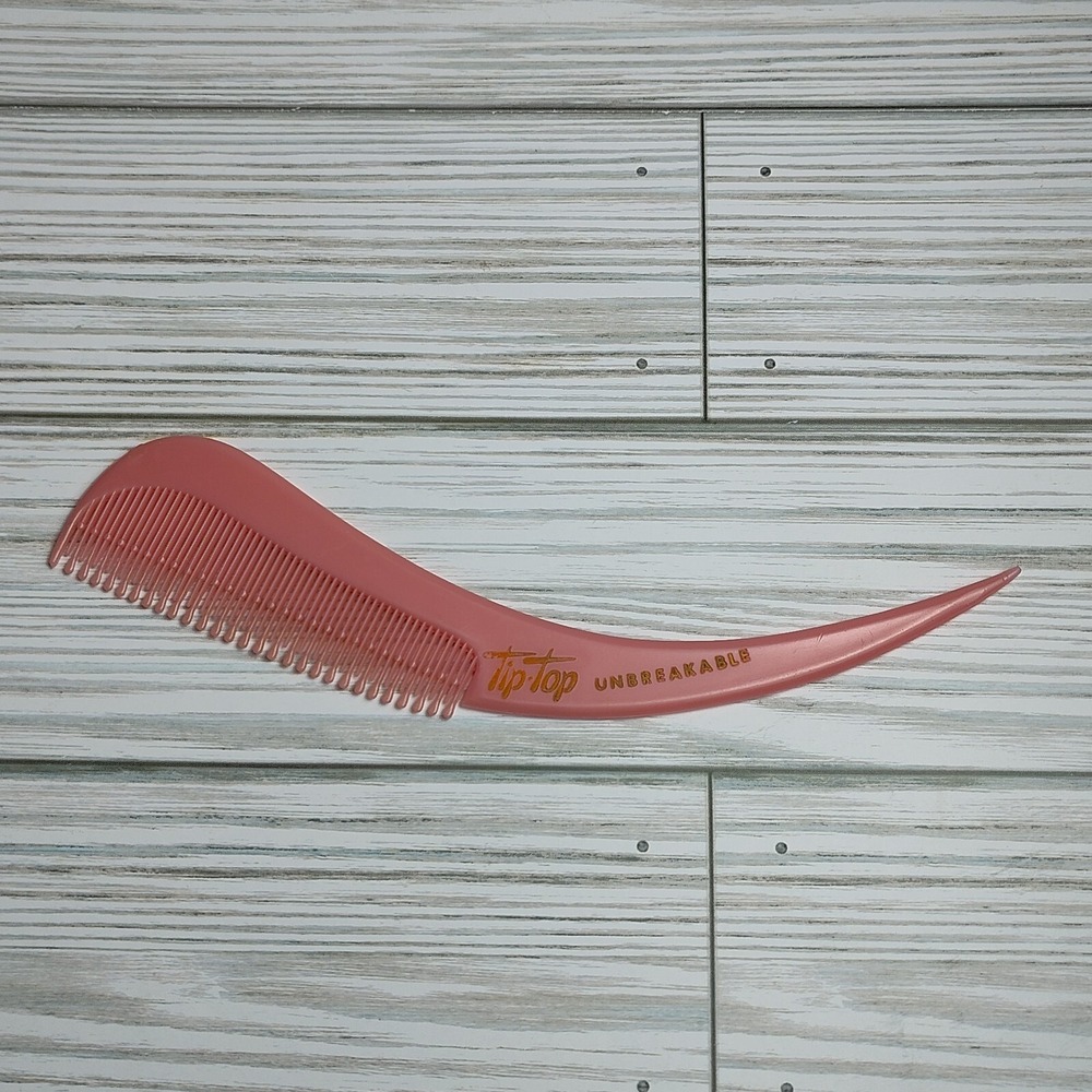 Vintage Tip-Top Unbreakable Swirl Styler‎ Pink Nylon Rat Tail Teasing Hair Comb